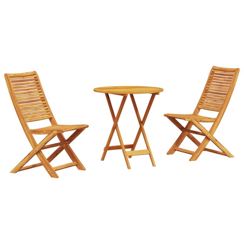vidaXL 3-Teiliges Klappbares Bistro-Set aus Massivem Akazienholz 3375694 von VIDAXL