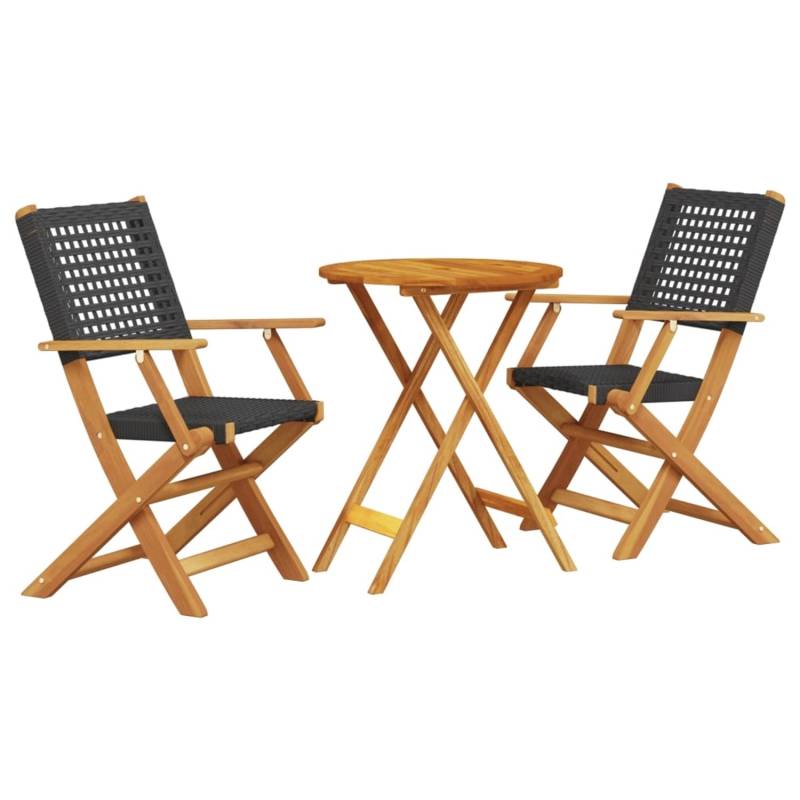 vidaXL 3-Tlg Bistro-Set Schwarz Poly Rattan und Massivholz 3281790 vidaXL 3-Tlg Bistro-Set Schwarz Poly Rattan und Massivholz 3281790 von VIDAXL