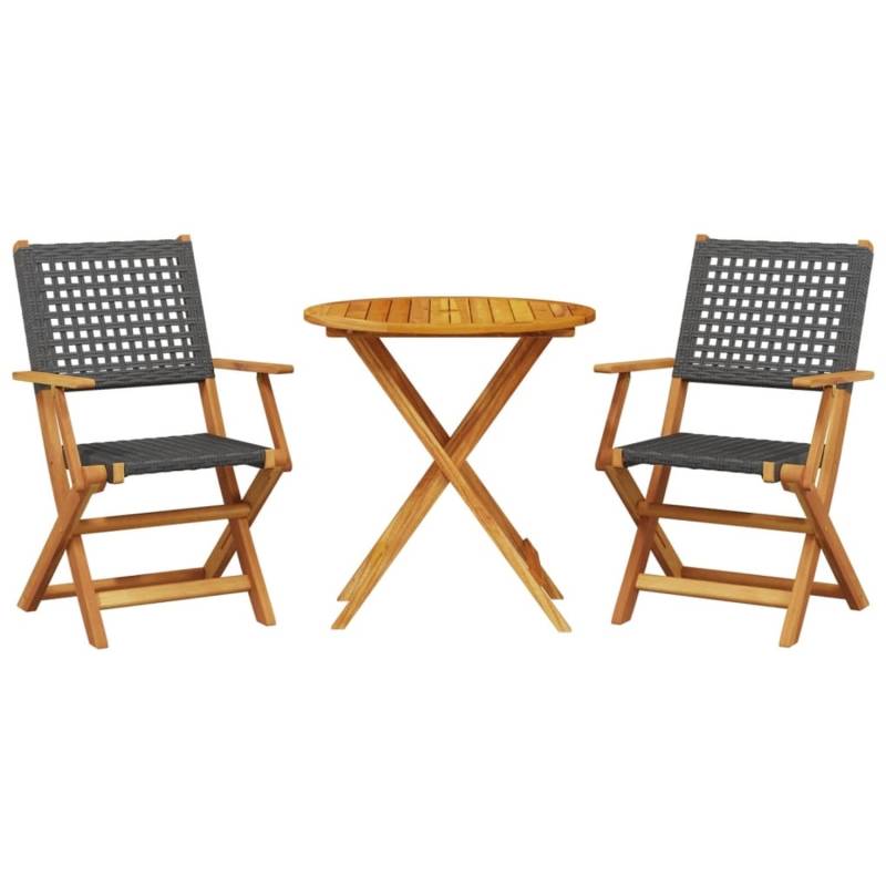 vidaXL 3-Tlg Bistro-Set Schwarz Poly Rattan und Massivholz 3281850 vidaXL 3-Tlg Bistro-Set Schwarz Poly Rattan und Massivholz 3281850 von VIDAXL