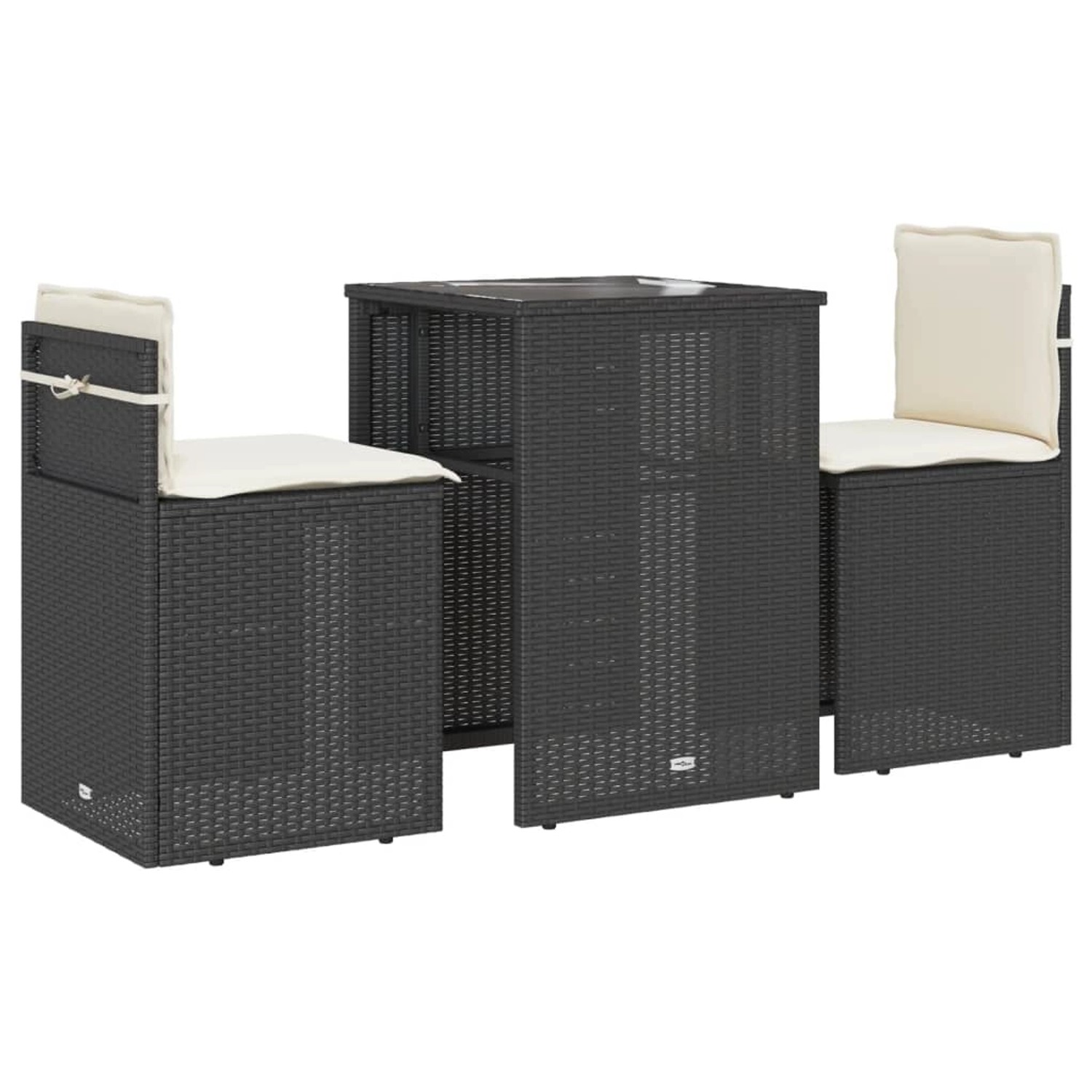 vidaXL 3-Tlg Bistro-Set mit Kissen Schwarz Poly Rattan 4003869 vidaXL 3-Tlg Bistro-Set mit Kissen Schwarz Poly Rattan 4003869 von VIDAXL
