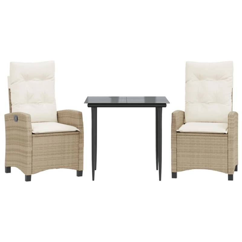 vidaXL 3-Tlg Garten-Essgruppe mit Kissen Beige Poly Rattan 3212802 vidaXL 3-Tlg Garten-Essgruppe mit Kissen Beige Poly Rattan 3212802 von VIDAXL