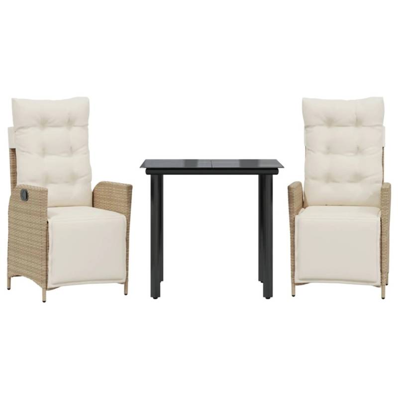 vidaXL 3-Tlg Garten-Essgruppe mit Kissen Beige Poly Rattan 3213441 vidaXL 3-Tlg Garten-Essgruppe mit Kissen Beige Poly Rattan 3213441 von VIDAXL