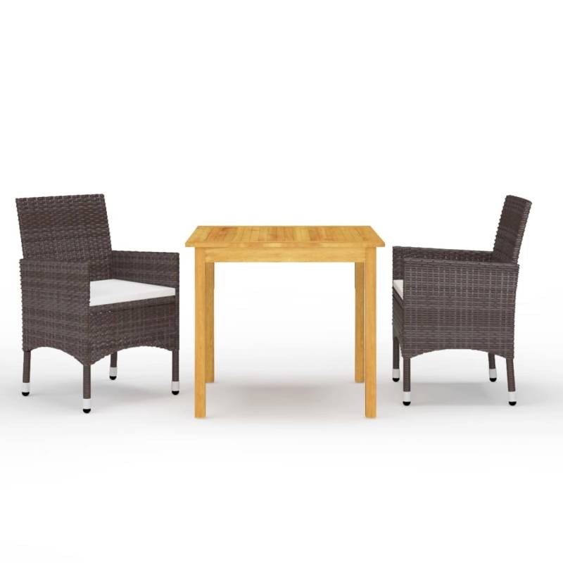 vidaXL 3-Tlg Garten-Essgruppe mit Kissen Braun 3095861 vidaXL 3-Tlg Garten-Essgruppe mit Kissen Braun 3095861 von VIDAXL