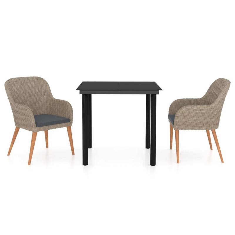 vidaXL 3-Tlg Garten-Essgruppe mit Kissen Braun 3099511 vidaXL 3-Tlg Garten-Essgruppe mit Kissen Braun 3099511 von VIDAXL
