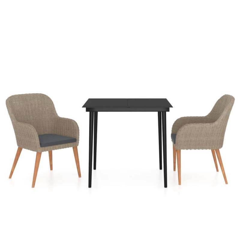 vidaXL 3-Tlg Garten-Essgruppe mit Kissen Braun 3099523 vidaXL 3-Tlg Garten-Essgruppe mit Kissen Braun 3099523 von VIDAXL