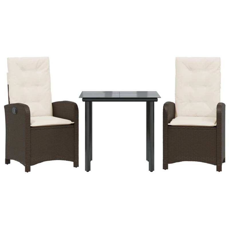 vidaXL 3-Tlg Garten-Essgruppe mit Kissen Braun Poly Rattan 3212340 vidaXL 3-Tlg Garten-Essgruppe mit Kissen Braun Poly Rattan 3212340 von VIDAXL