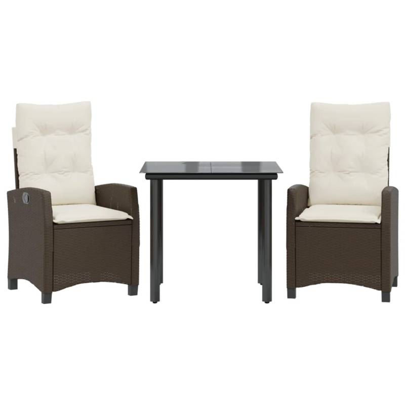 vidaXL 3-Tlg Garten-Essgruppe mit Kissen Braun Poly Rattan 3212772 vidaXL 3-Tlg Garten-Essgruppe mit Kissen Braun Poly Rattan 3212772 von VIDAXL