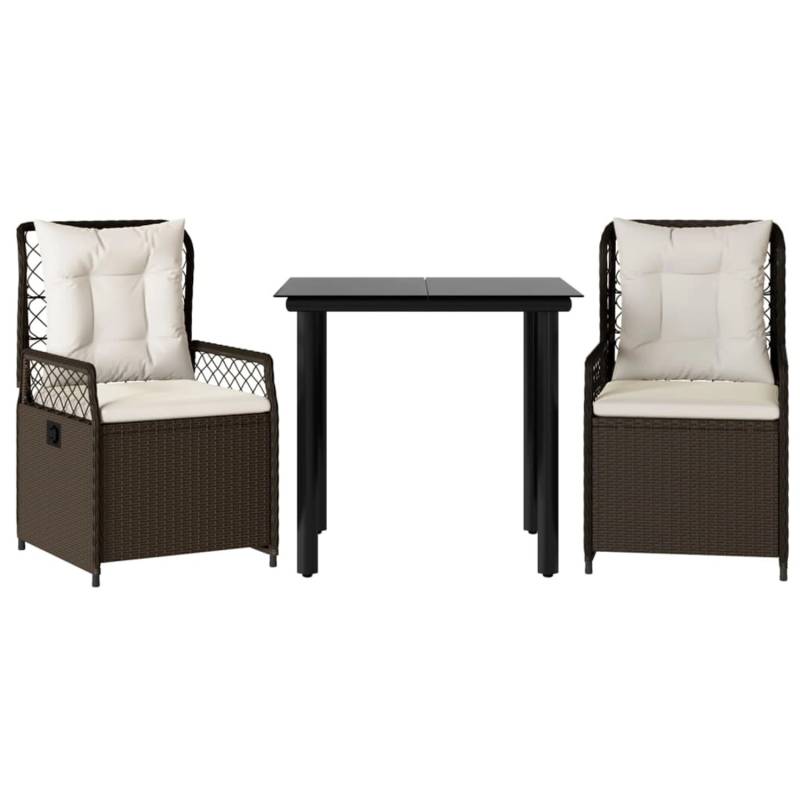 vidaXL 3-Tlg Garten-Essgruppe mit Kissen Braun Poly Rattan 3262978 vidaXL 3-Tlg Garten-Essgruppe mit Kissen Braun Poly Rattan 3262978 von VIDAXL