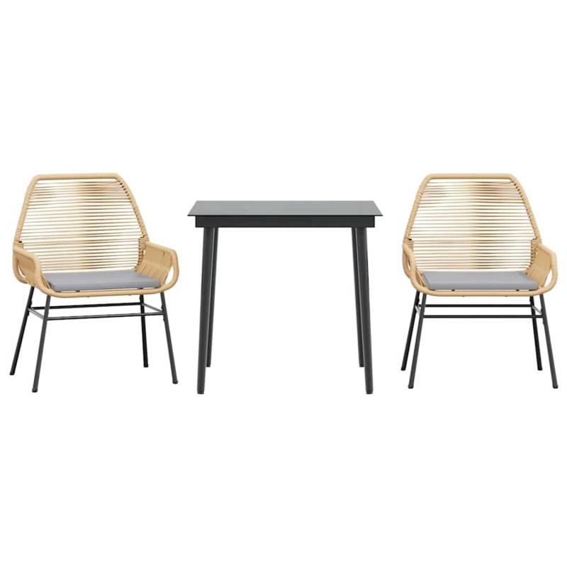 vidaXL 3-Tlg Garten-Essgruppe mit Kissen Braun Poly Rattan Glas 3334471 vidaXL 3-Tlg Garten-Essgruppe mit Kissen Braun Poly Rattan Glas 3334471 von VIDAXL