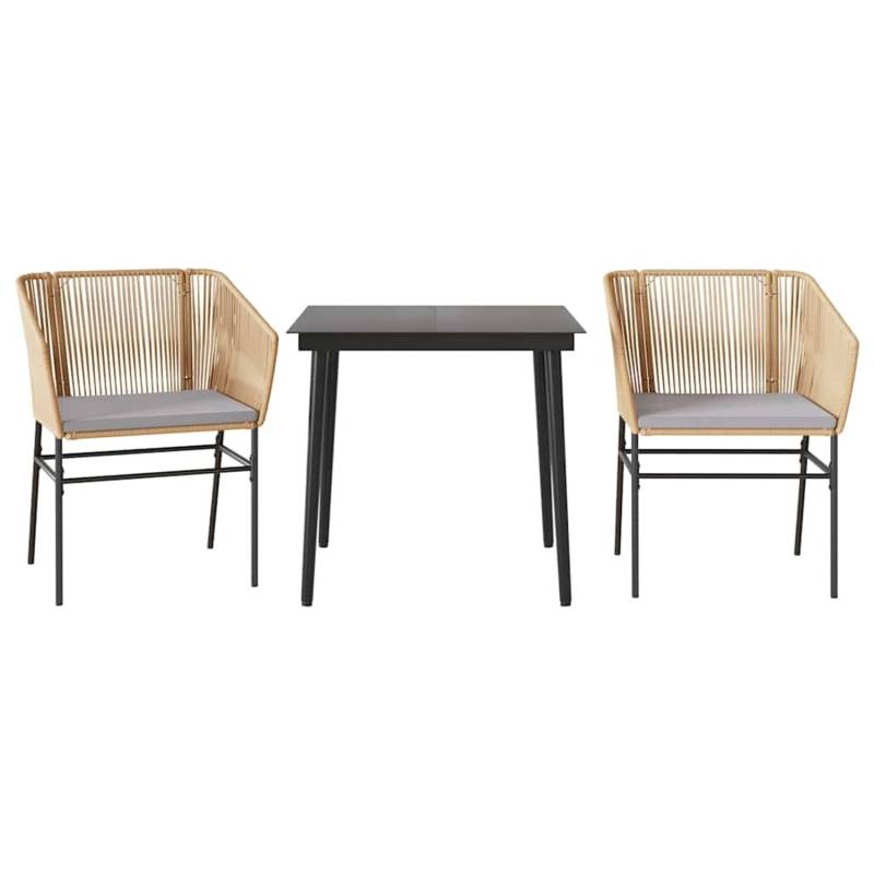 vidaXL 3-Tlg Garten-Essgruppe mit Kissen Braun Poly Rattan Glas 3334520 vidaXL 3-Tlg Garten-Essgruppe mit Kissen Braun Poly Rattan Glas 3334520 von VIDAXL
