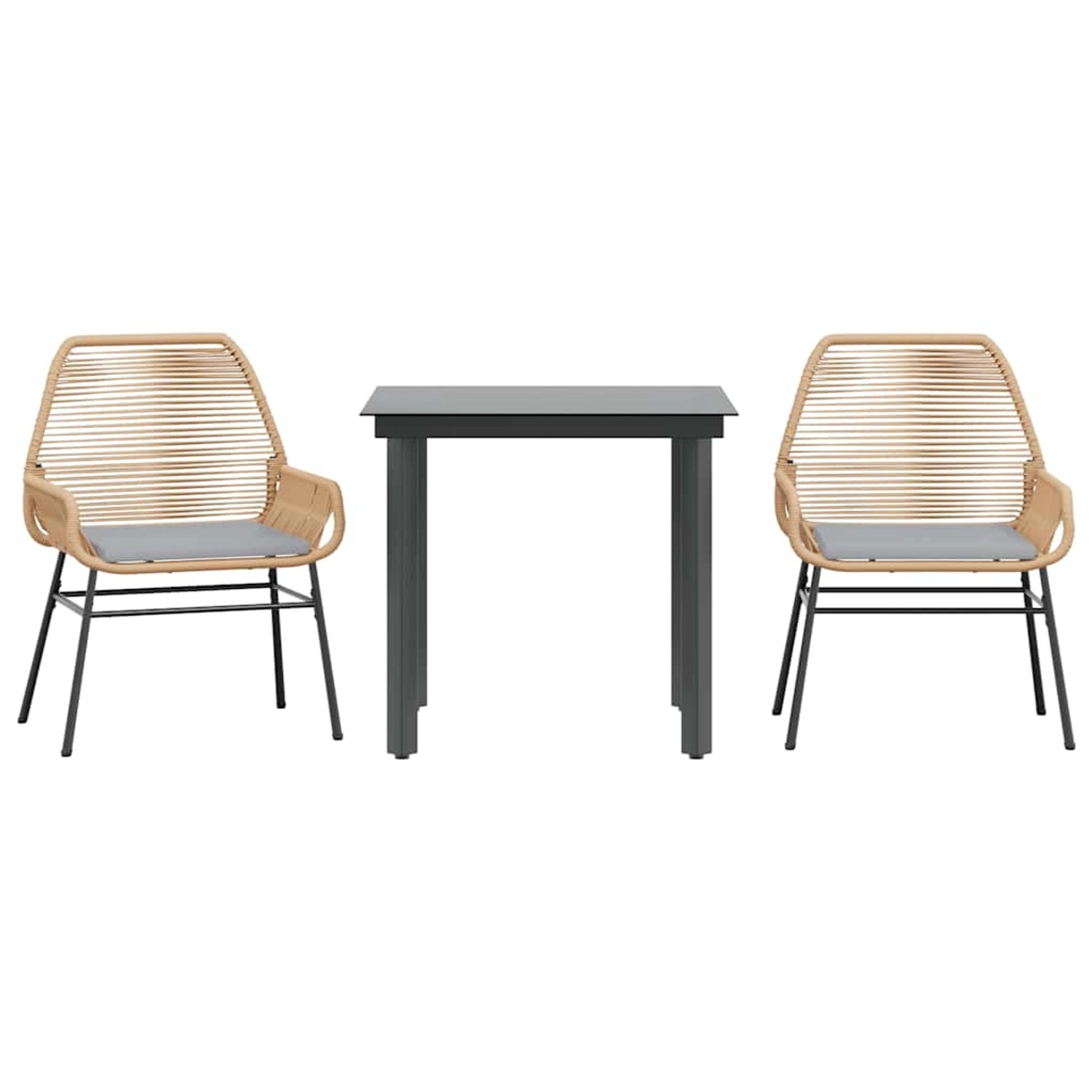 vidaXL 3-Tlg Garten-Essgruppe mit Kissen Braun Poly Rattan Glas 3334569 vidaXL 3-Tlg Garten-Essgruppe mit Kissen Braun Poly Rattan Glas 3334569 von VIDAXL