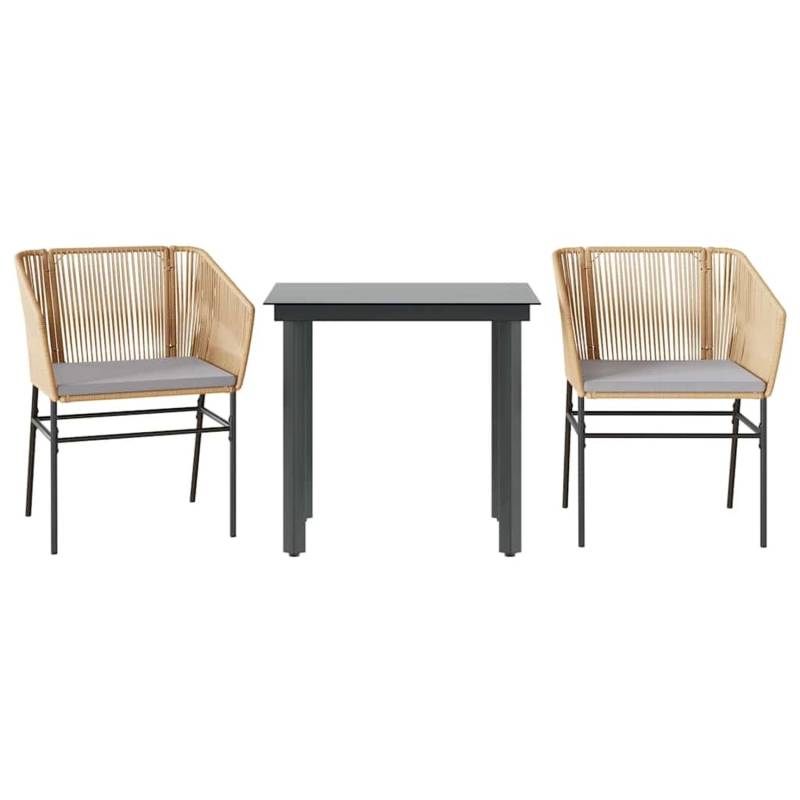 vidaXL 3-Tlg Garten-Essgruppe mit Kissen Braun Poly Rattan Glas 3334618 vidaXL 3-Tlg Garten-Essgruppe mit Kissen Braun Poly Rattan Glas 3334618 von VIDAXL