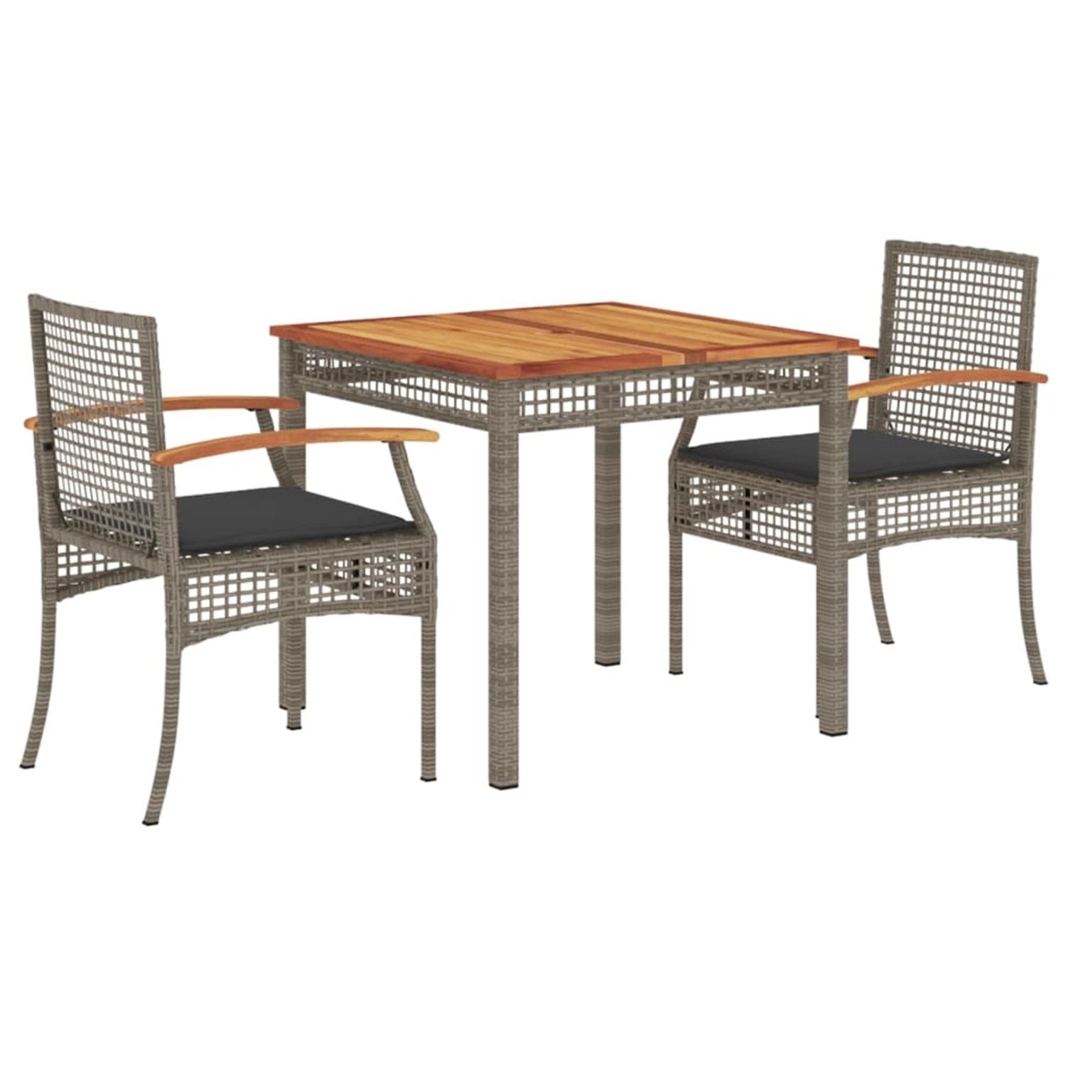 vidaXL 3-Tlg Garten-Essgruppe mit Kissen Grau Poly Rattan 3213569 vidaXL 3-Tlg Garten-Essgruppe mit Kissen Grau Poly Rattan 3213569 von VIDAXL