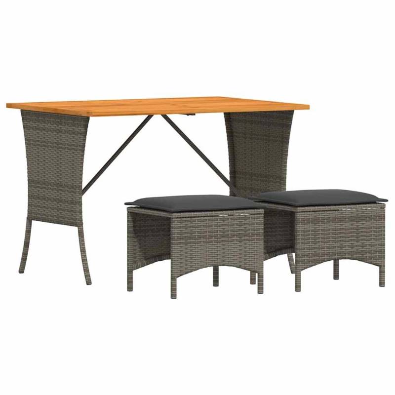 vidaXL 3-Tlg Garten-Essgruppe mit Kissen Grau Poly Rattan 4104136 vidaXL 3-Tlg Garten-Essgruppe mit Kissen Grau Poly Rattan 4104136 von VIDAXL