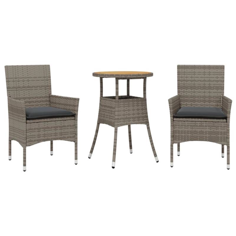 vidaXL 3-Tlg Garten-Essgruppe mit Kissen Grau Poly Rattan Akazie 3278731 vidaXL 3-Tlg Garten-Essgruppe mit Kissen Grau Poly Rattan Akazie 3278731 von VIDAXL