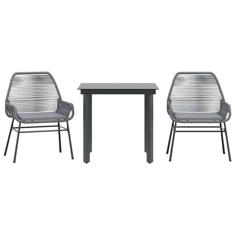vidaXL 3-Tlg Garten-Essgruppe mit Kissen Grau Poly Rattan Glas 3334576 vidaXL 3-Tlg Garten-Essgruppe mit Kissen Grau Poly Rattan Glas 3334576 von VIDAXL