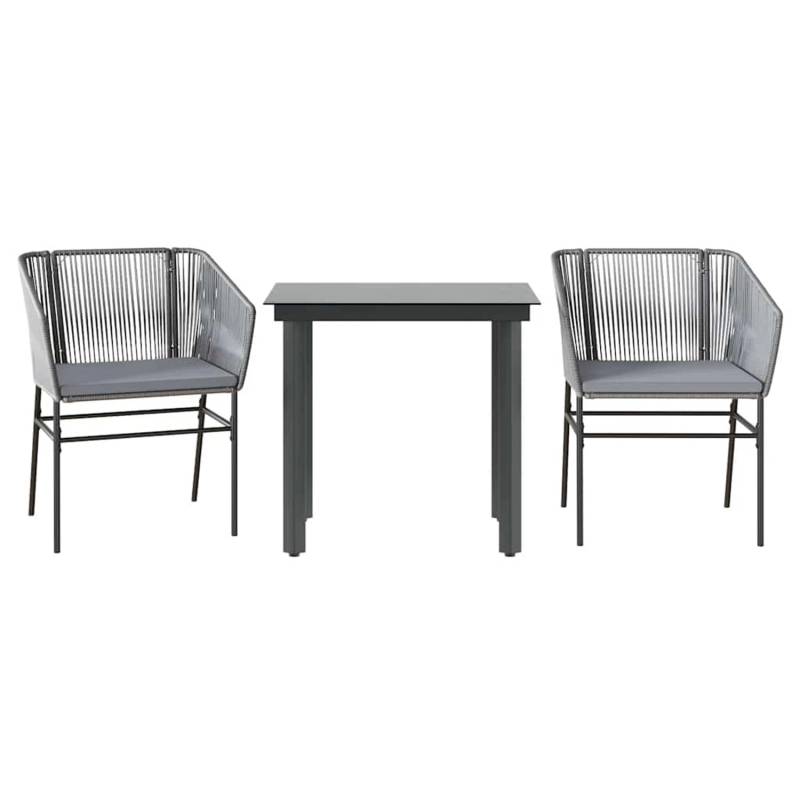 vidaXL 3-Tlg Garten-Essgruppe mit Kissen Grau Poly Rattan Glas 3334625 vidaXL 3-Tlg Garten-Essgruppe mit Kissen Grau Poly Rattan Glas 3334625 von VIDAXL