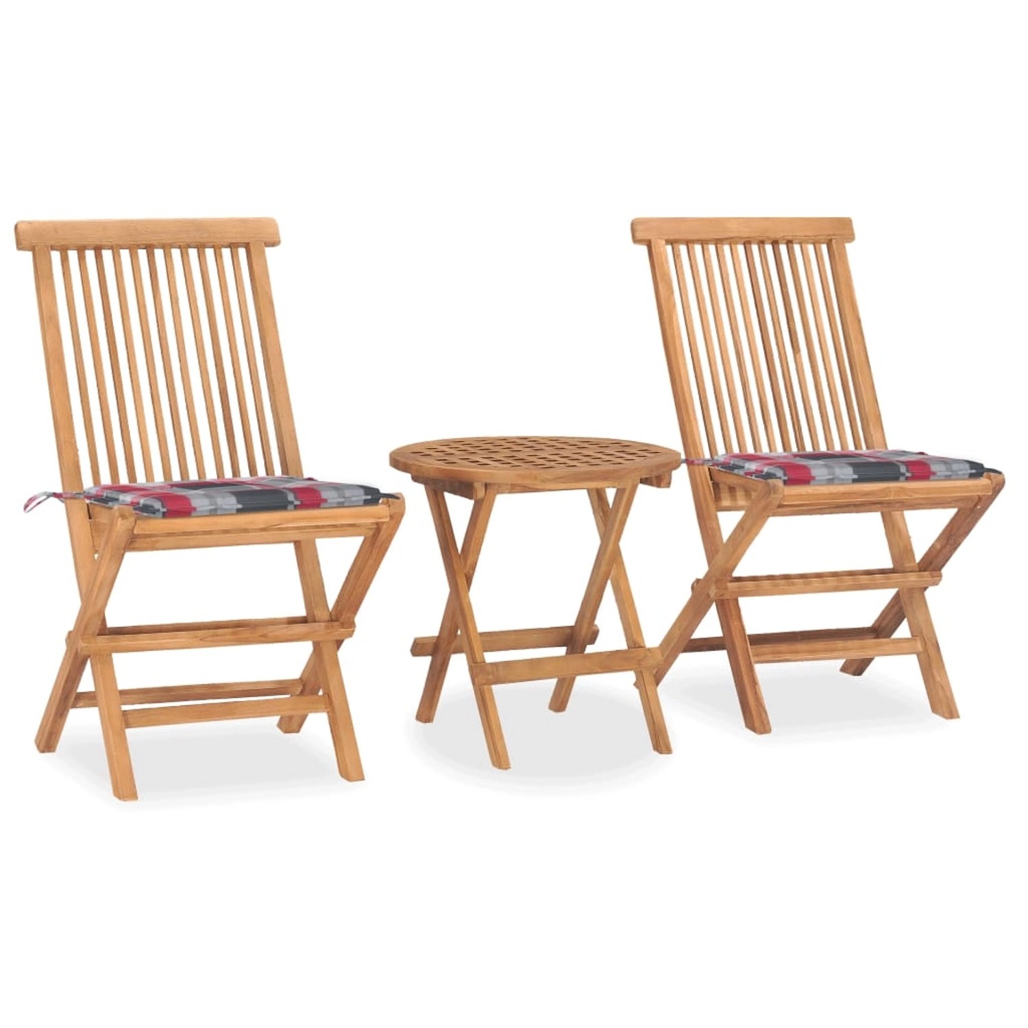 vidaXL 3-Tlg Garten-Essgruppe mit Kissen Klappbar Massivholz Teak 3063184 vidaXL 3-Tlg Garten-Essgruppe mit Kissen Klappbar Massivholz Teak 3063184 von VIDAXL