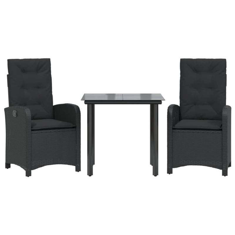 vidaXL 3-Tlg Garten-Essgruppe mit Kissen Schwarz Poly Rattan 3212320 vidaXL 3-Tlg Garten-Essgruppe mit Kissen Schwarz Poly Rattan 3212320 von VIDAXL