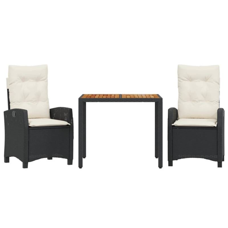 vidaXL 3-Tlg Garten-Essgruppe mit Kissen Schwarz Poly Rattan 3212653 vidaXL 3-Tlg Garten-Essgruppe mit Kissen Schwarz Poly Rattan 3212653 von VIDAXL