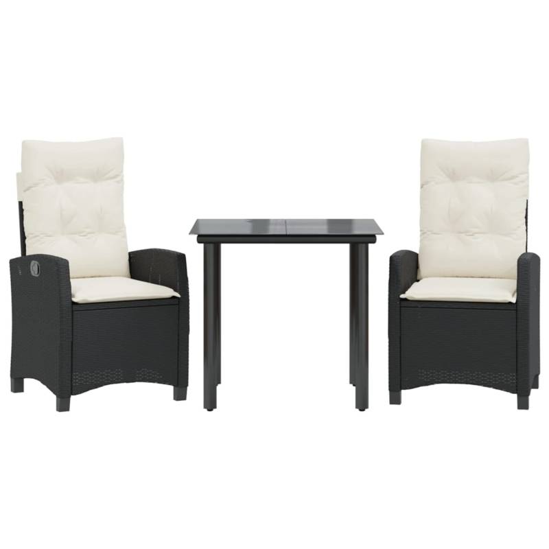 vidaXL 3-Tlg Garten-Essgruppe mit Kissen Schwarz Poly Rattan 3212732 vidaXL 3-Tlg Garten-Essgruppe mit Kissen Schwarz Poly Rattan 3212732 von VIDAXL