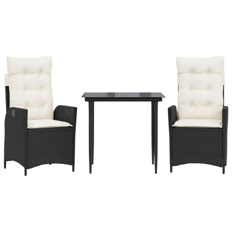 vidaXL 3-Tlg Garten-Essgruppe mit Kissen Schwarz Poly Rattan 3213154 vidaXL 3-Tlg Garten-Essgruppe mit Kissen Schwarz Poly Rattan 3213154 von VIDAXL