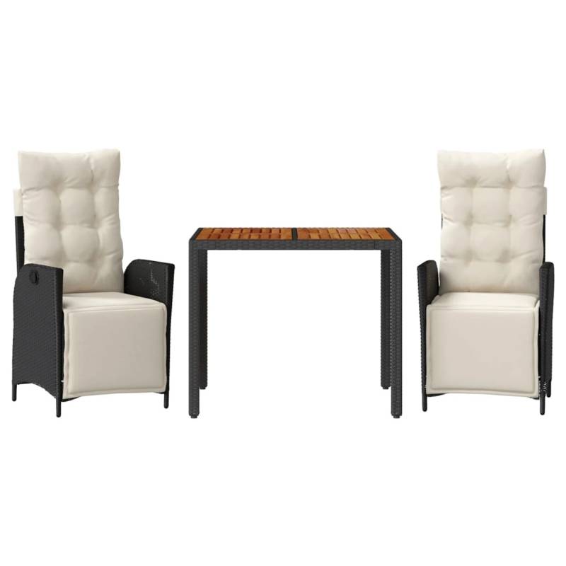 vidaXL 3-Tlg Garten-Essgruppe mit Kissen Schwarz Poly Rattan 3213332 vidaXL 3-Tlg Garten-Essgruppe mit Kissen Schwarz Poly Rattan 3213332 von VIDAXL