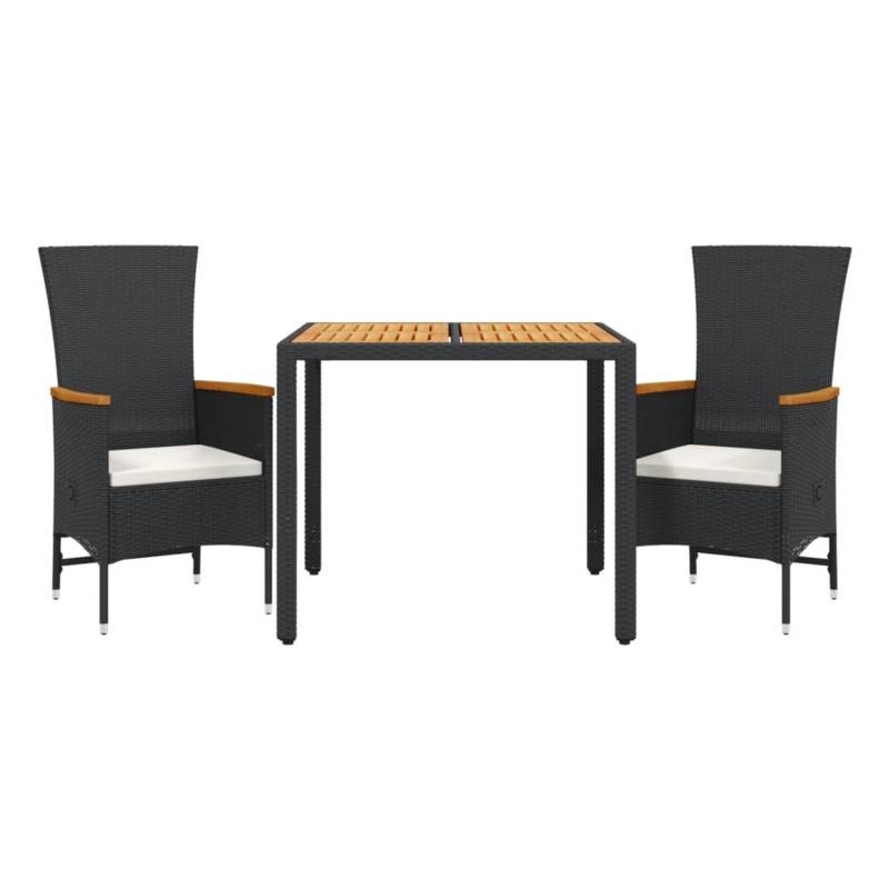 vidaXL 3-Tlg Garten-Essgruppe mit Kissen Schwarz Poly Rattan 3277501 vidaXL 3-Tlg Garten-Essgruppe mit Kissen Schwarz Poly Rattan 3277501 von VIDAXL