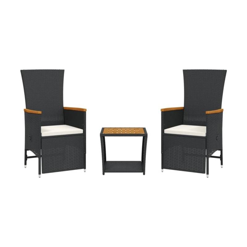vidaXL 3-Tlg Garten-Essgruppe mit Kissen Schwarz Poly Rattan 3277541 vidaXL 3-Tlg Garten-Essgruppe mit Kissen Schwarz Poly Rattan 3277541 von VIDAXL