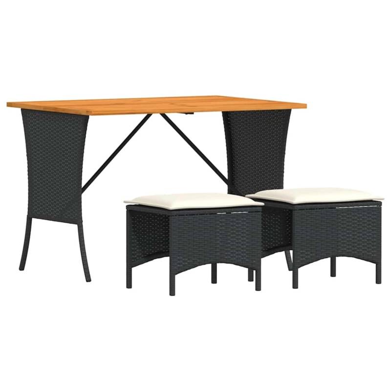 vidaXL 3-Tlg Garten-Essgruppe mit Kissen Schwarz Poly Rattan 4104135 vidaXL 3-Tlg Garten-Essgruppe mit Kissen Schwarz Poly Rattan 4104135 von VIDAXL