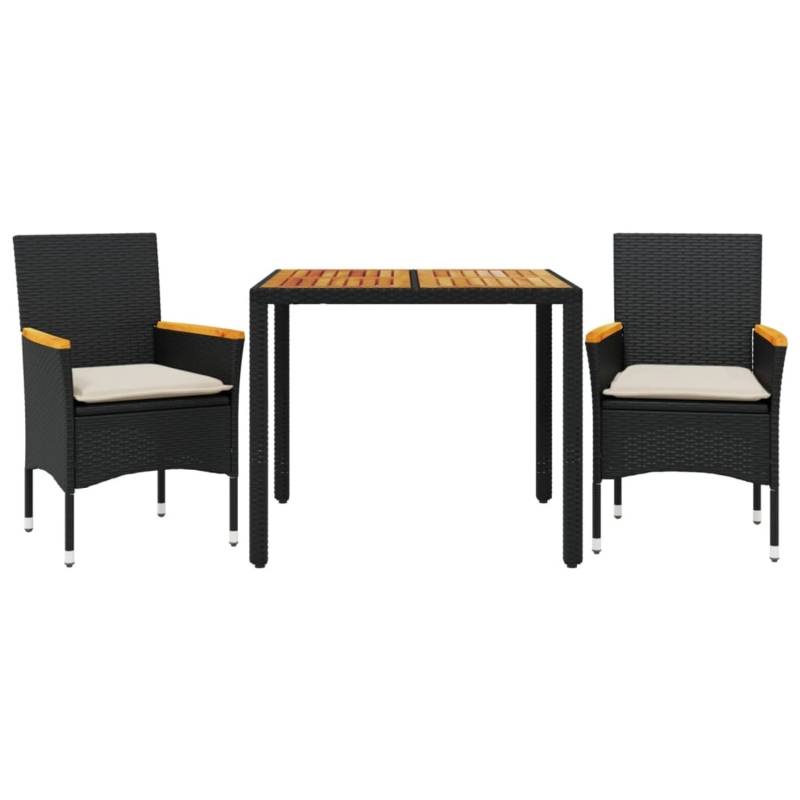 vidaXL 3-Tlg Garten-Essgruppe mit Kissen Schwarz Poly Rattan Akazie 3278627 vidaXL 3-Tlg Garten-Essgruppe mit Kissen Schwarz Poly Rattan Akazie 3278627 von VIDAXL