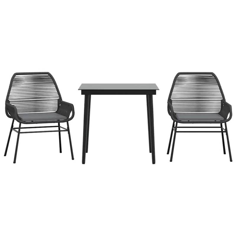 vidaXL 3-Tlg Garten-Essgruppe mit Kissen Schwarz Poly Rattan Glas 3334464 vidaXL 3-Tlg Garten-Essgruppe mit Kissen Schwarz Poly Rattan Glas 3334464 von VIDAXL