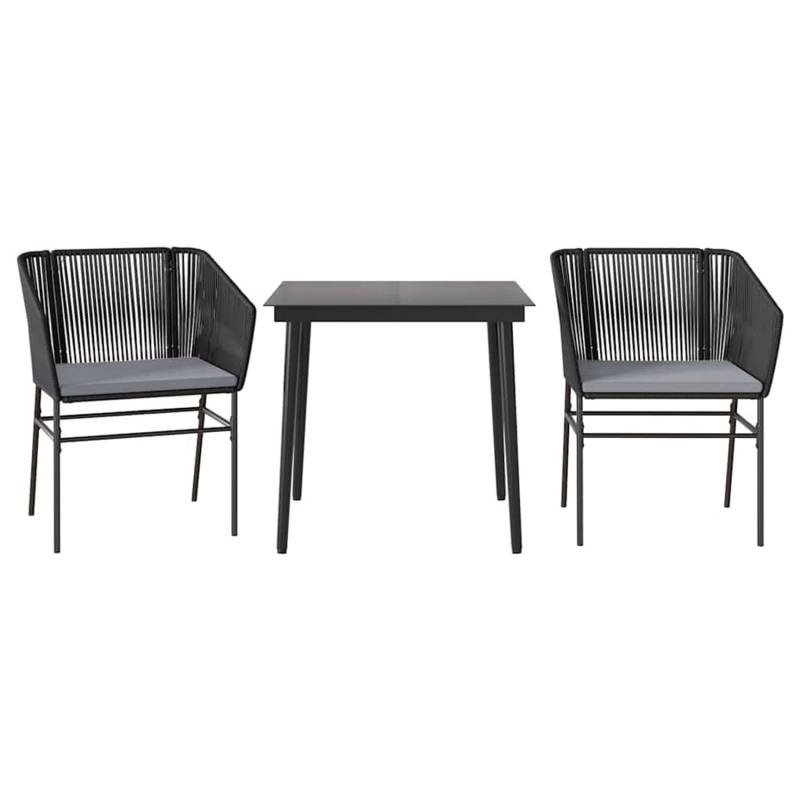 vidaXL 3-Tlg Garten-Essgruppe mit Kissen Schwarz Poly Rattan Glas 3334513 vidaXL 3-Tlg Garten-Essgruppe mit Kissen Schwarz Poly Rattan Glas 3334513 von VIDAXL