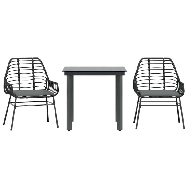 vidaXL 3-Tlg Garten-Essgruppe mit Kissen Schwarz Poly Rattan Glas 3334548 vidaXL 3-Tlg Garten-Essgruppe mit Kissen Schwarz Poly Rattan Glas 3334548 von VIDAXL