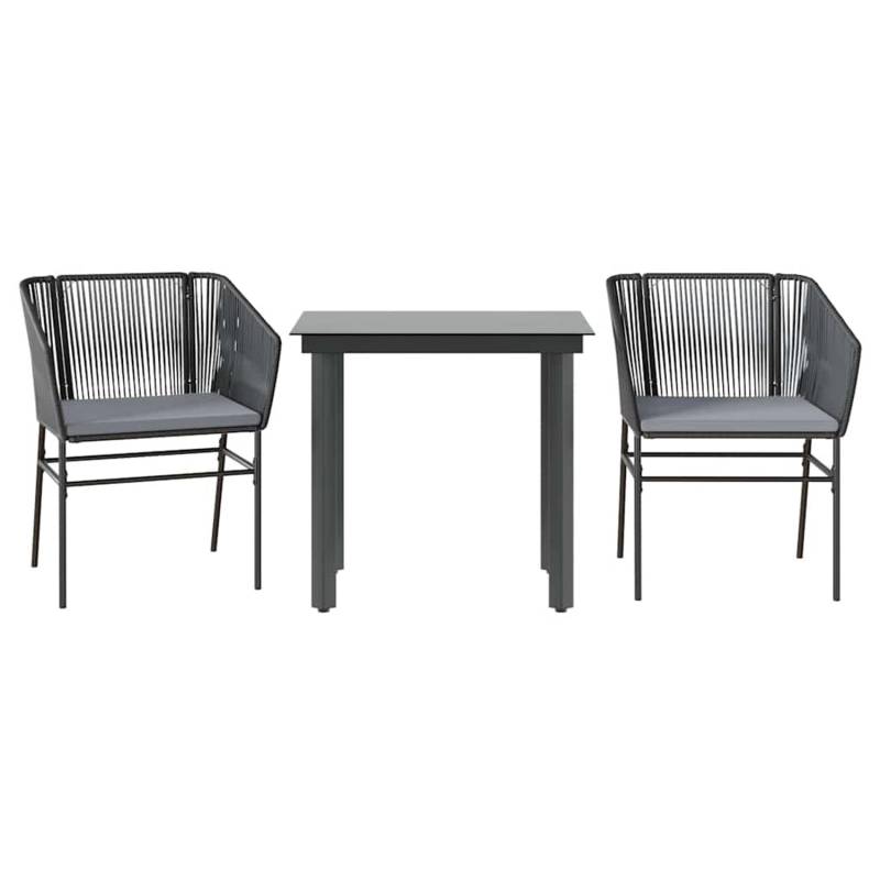 vidaXL 3-Tlg Garten-Essgruppe mit Kissen Schwarz Poly Rattan Glas 3334611 vidaXL 3-Tlg Garten-Essgruppe mit Kissen Schwarz Poly Rattan Glas 3334611 von VIDAXL