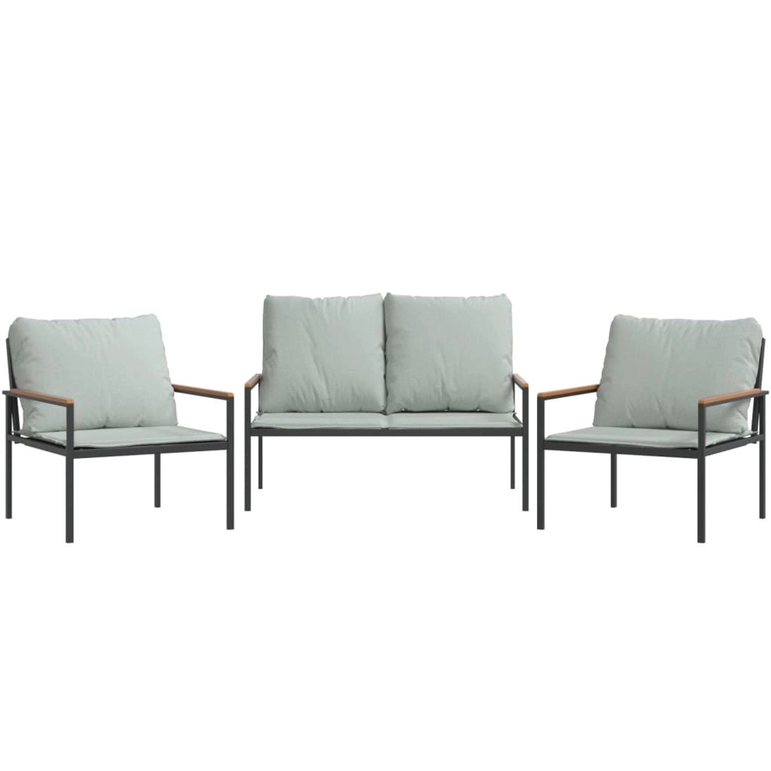 vidaXL 3-Tlg Garten-Lounge-Set mit Kissen Anthrazit Stahl 364110 vidaXL 3-Tlg Garten-Lounge-Set mit Kissen Anthrazit Stahl 364110 von VIDAXL