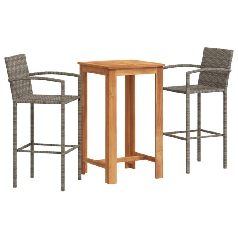 vidaXL 3-Tlg Gartenbar-Set Grau Massivholz Akazie und Poly Rattan 3295274 vidaXL 3-Tlg Gartenbar-Set Grau Massivholz Akazie und Poly Rattan 3295274 von VIDAXL