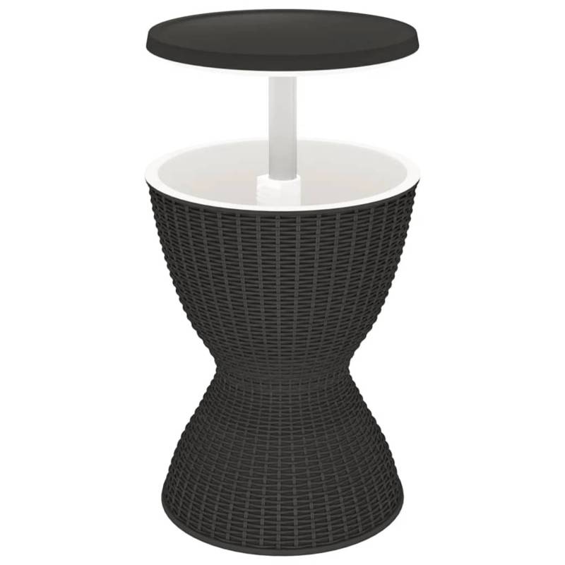 vidaXL 3-in-1 Tisch mit Eiskühler Schwarz Polypropylen 364157 von VIDAXL