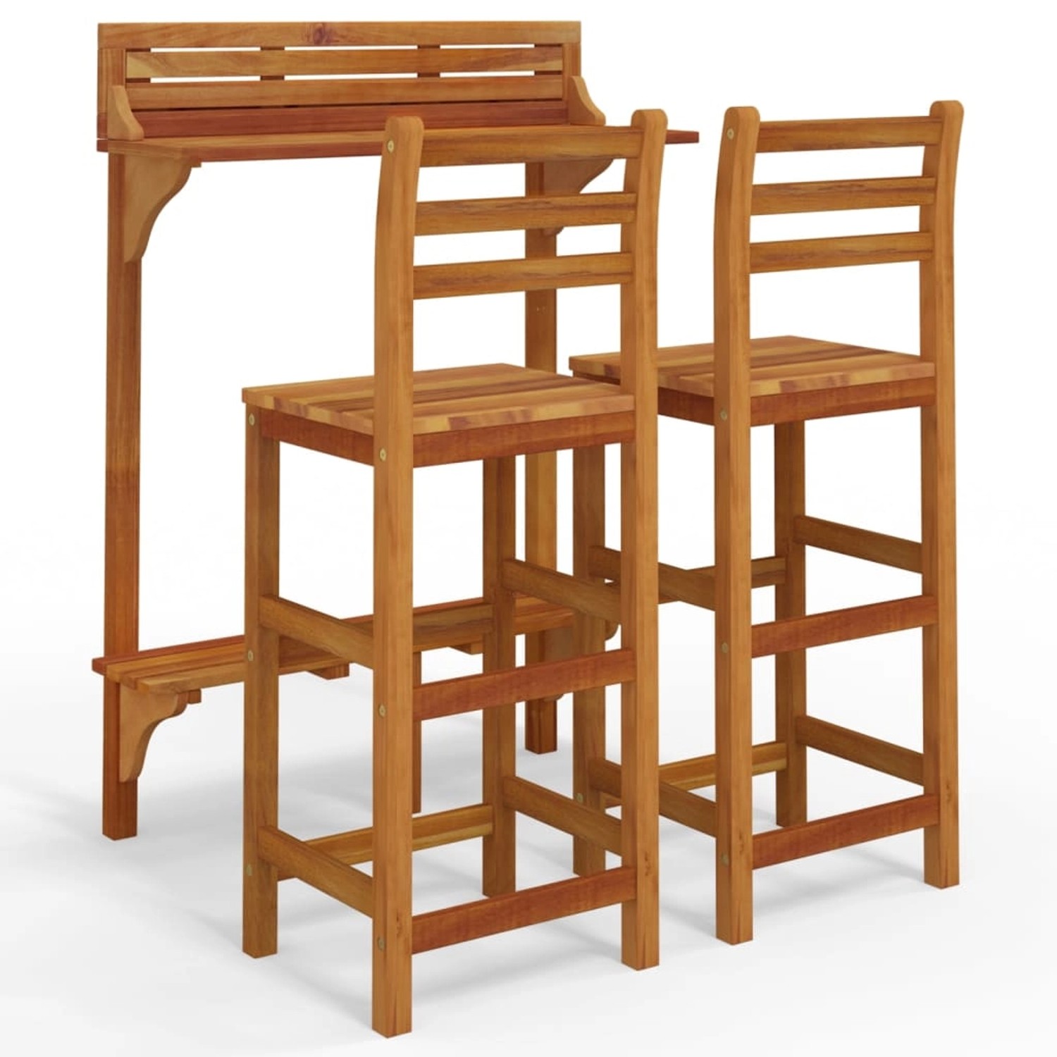vidaXL 3-tlg Balkonbar-Set Massivholz Akazie Modell 1 von VIDAXL