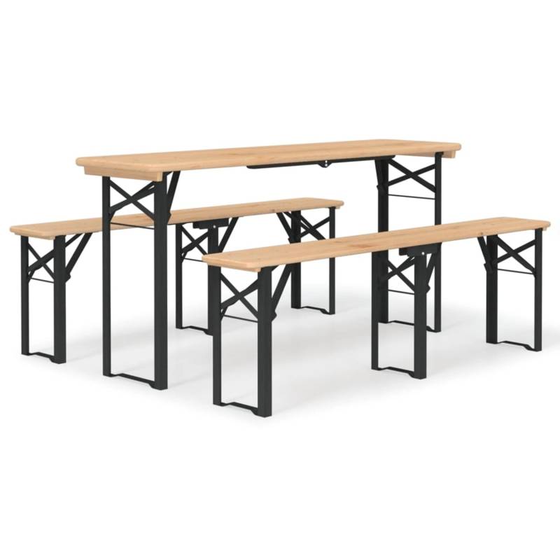 vidaXL 3-tlg Biertisch-Set Klappbar Massivholz Tanne von VIDAXL