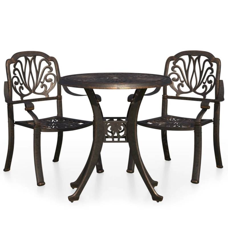 vidaXL 3-tlg Bistro-Set Aluminiumguss Bronzen Modell 2 von VIDAXL