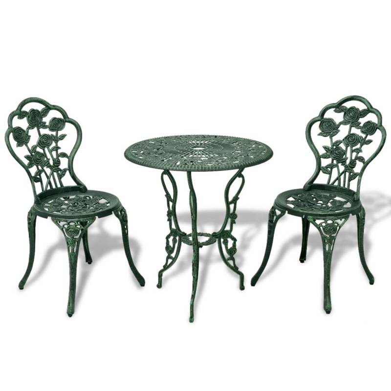 vidaXL 3-tlg Bistro-Set Aluminiumguss Grün Modell 1 von VIDAXL