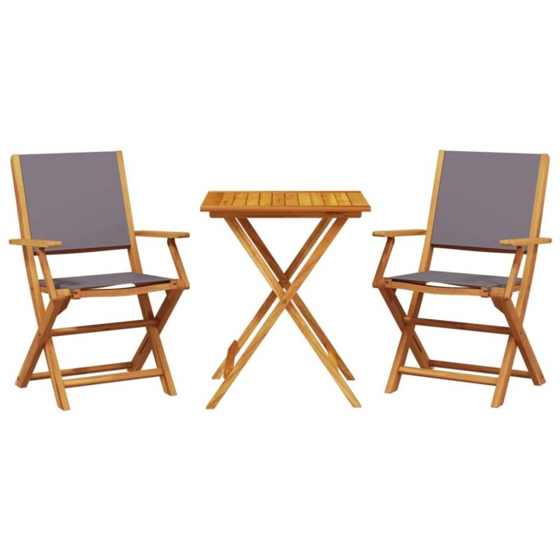 vidaXL 3-tlg Bistro-Set Anthrazit Stoff und Massivholz Modell 6 von VIDAXL