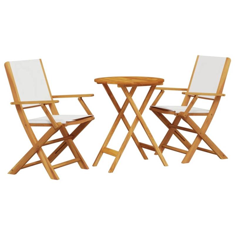 vidaXL 3-tlg Bistro-Set CremeWeiß Stoff und Massivholz Modell 7 von VIDAXL