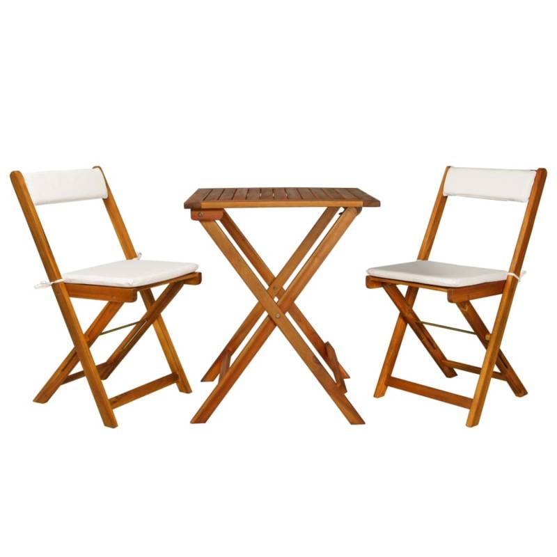 vidaXL 3-tlg Bistro-Set Klappbar mit Auflagen Massivholz Akazie von VIDAXL