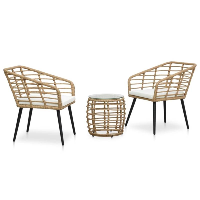 vidaXL 3-tlg Bistro-Set Poly Rattan Eiche Modell 1 von VIDAXL