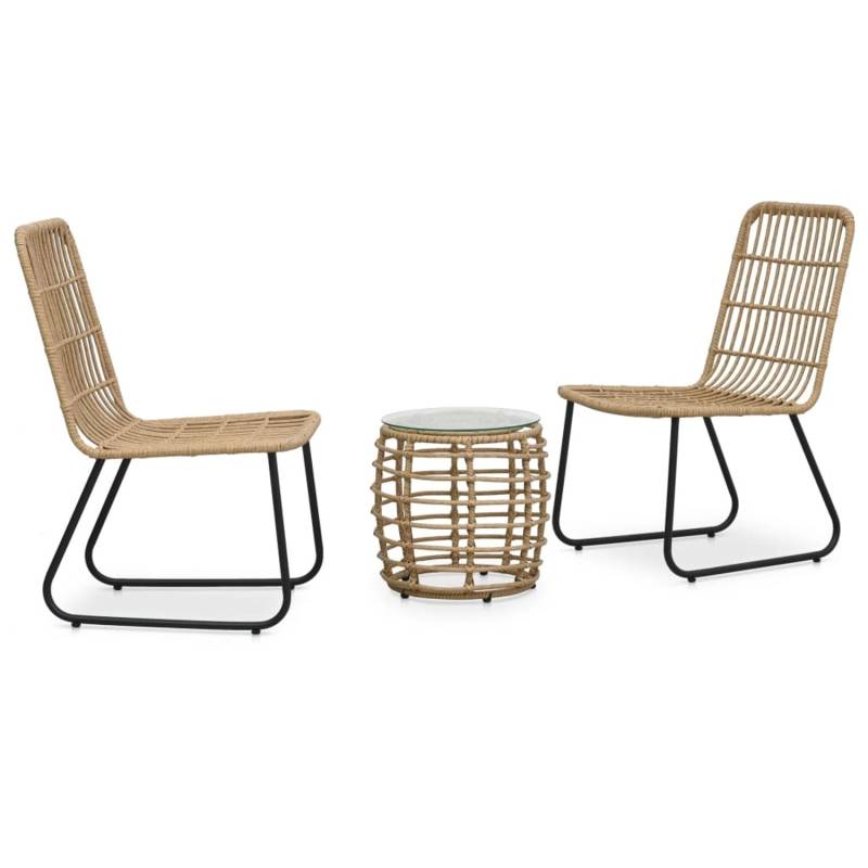 vidaXL 3-tlg Bistro-Set Poly Rattan Eiche von VIDAXL