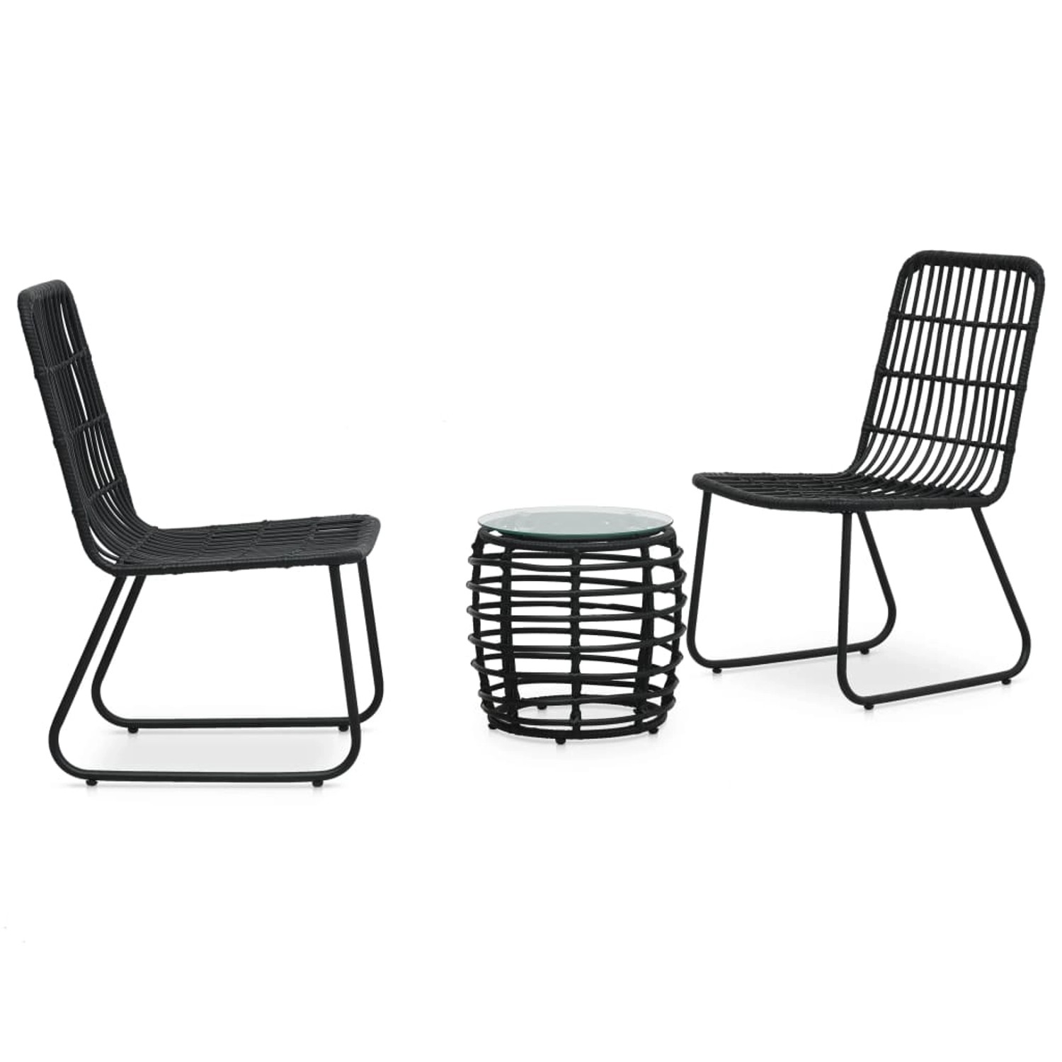 vidaXL 3-tlg Bistro-Set Poly Rattan Schwarz Modell 4 vidaXL 3-tlg Bistro-Set Poly Rattan Schwarz Modell 4 von VIDAXL