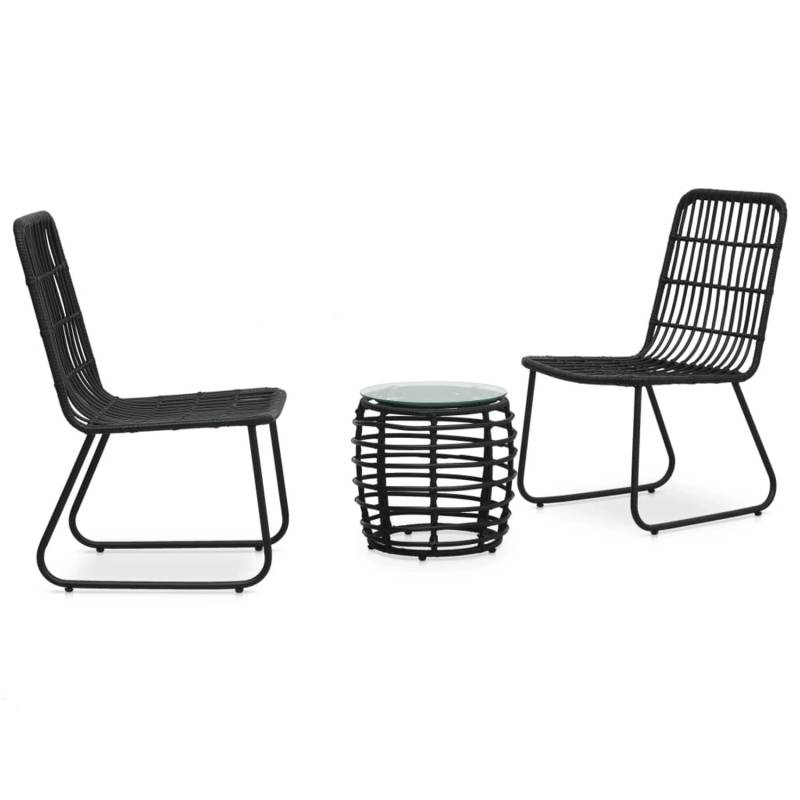 vidaXL 3-tlg Bistro-Set Poly Rattan Schwarz Modell 4 von VIDAXL