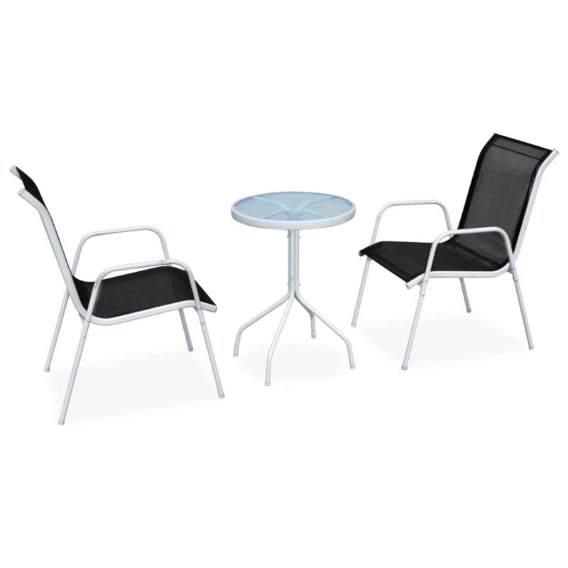 vidaXL 3-tlg Bistro-Set Stahl Schwarz Modell 1 von VIDAXL